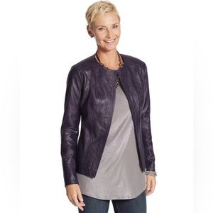 Chicos Faux Moto Leather Jacket Constantine